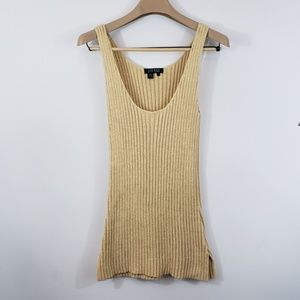 Lauren RL Tank Long Knit Camel 100% Cotton Large